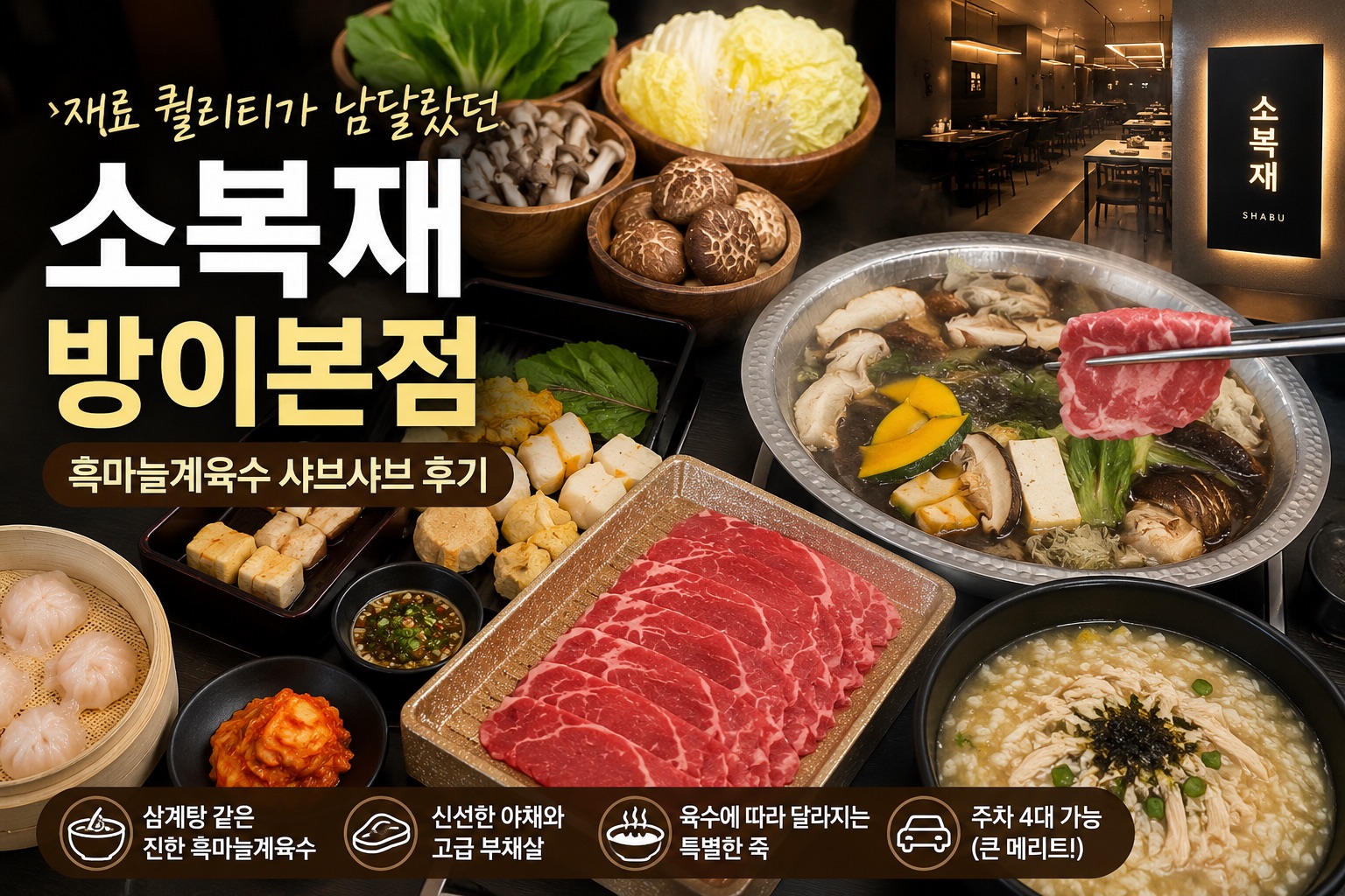 방이동 샤브샤브 맛집 소복재 방이본점 후기 – 재료와 국물은 훌륭했고, 생각보다 부모님 모시기에도 괜찮아 보였던 곳